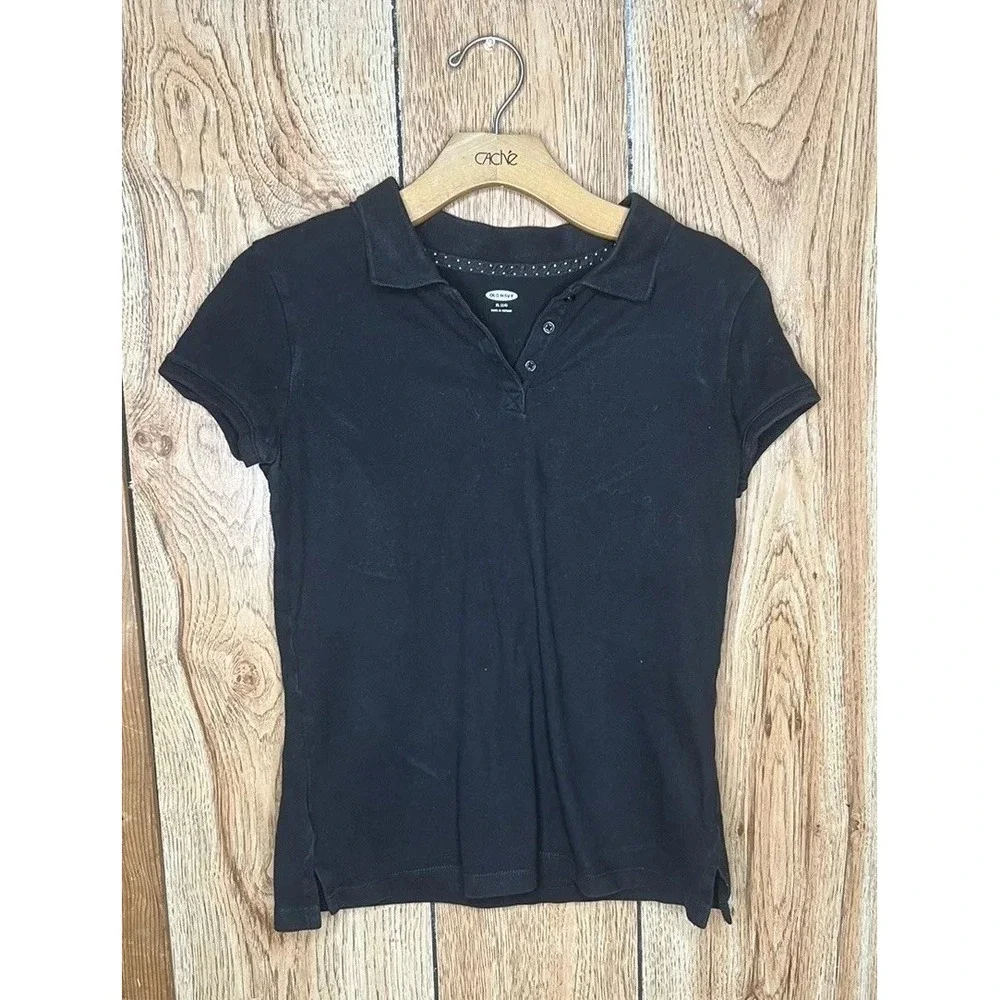 Old Navy Girls Uniform Black‎ School Collared Short Sleeve Shirt  Size XL 14